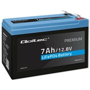 Qoltec Akumulator LiFePO4 Litowo-Żelazowo-Fosforanowy | 12.8V | 7Ah | 89.6Wh | BMS Qoltec