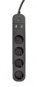 Gembird Inteligentna listwa Tuya 4xDE 2xUSB-A 1xUSB-C Czarna Gembird