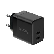 CRONG Ultra Compact GaN Ładowarka sieciowa 2x USB-C 35W PD 3.0 z PPS Czarna CRONG