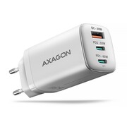 AXAGON ACU-DPQ65W Ładowarka sieciowa GaN 65W, 3x port (USB-A + dual USB-C) PD3.0/QC4+/PPS/Apple, biała AXAGON