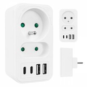 Maclean Rozdzielacz na 2 gniazda MCE249 F/W 2x USB-A 2x USB-C Maclean