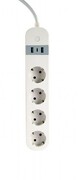 Gembird Inteligentna listwa zasilająca Tuya 4xDE 2xUSB-A 1xUSB-C Biała Gembird