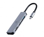 Gembird Adapter wieloportowy USB-C 6w1, HDMI, USB 3.1, USB 2.0x2, czytnik kart Gembird