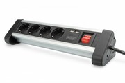 Digitus Listwa zasilająca biurowa 45° 4 gniazdowa, 2x USB (5V/2A) z możliwością obrotu o 290° aluminiowa HQ Digitus