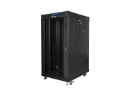Lanberg Szafa stojąca 19 cali 22U 600x800 drzwi szklane LCD (flat pack) v2 czarna Lanberg