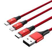 Unitek Kabel ładujący 3-in-1 USB - USB-C/microUSB/Lightning, 1,2m; C4049RD Unitek