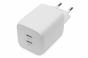Digitus Ładowarka sieciowa, zasilacz GaN 2x USB-C PD 3.0 max. 65W, biała Digitus
