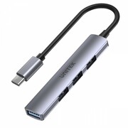 Unitek HUB USB-C; 3x USB-A 2.0 1x USB-A 5 Gbps Aluminiowy Unitek