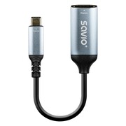 Savio Adapter USB-C (M) - HDMI (F), 4K, 60Hz, aluminium, AK-78 Savio