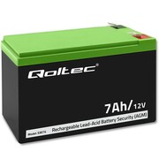 Qoltec Akumulator AGM | 12V | 7Ah | max. 105A | Security Qoltec