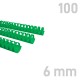 Grzbiety plastikowe - O.COMB 6 mm - zielony - 100 sztuk Opus
