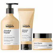 Odbudowujący zestaw do włosów zniszczonych | szampon 300ml, odżywka 200ml, maska klasyczna 250ml L'Oréal Absolut Repair Gold L`Oreal