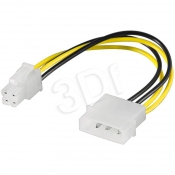 Kabel zasilający Akyga AK-CA-12 ( MOLEX / P4 F-M PVC 0,15m czarno-żółty )