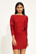 Czerwona mini sukienka typu nietoperz nife