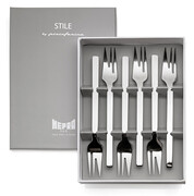 MEPRA - Zestaw 6 widelczyków do ciasta Stile Srebrny Zapłać później z PayPo MEPRA