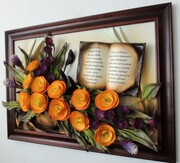 Prezent na Jubileusz 50-lecia ślubu DUŻY OBRAZ KWIATOWY z dedykacją - K8D-2 ART DECO