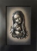 Obraz Matka Boska w czarnej ramie na prezent ślubny - podziękowanie lub jubileusz S5-13 ART DECO