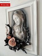 Obraz z Maryją na prezent ślubny JUBILEUSZ podziękowanie - k3s-7 ART DECO