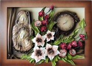 Obraz z Świętą Rodziną i zegarem - Piękny prezent - K8SRZ-5 ART DECO