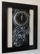 Duży zegar ścienny na jubileusz 25-lecia ślubu - Srebrne Gody - RZ6-4 ART DECO