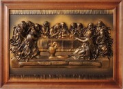 Obraz OSTATNIA WIECZERZA ze skóry - DUŻY I PIĘKNY -S8-1 ART DECO