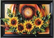 Niepowtarzalne SŁONECZNIKI - obraz i zegar - k8z-5 ART DECO