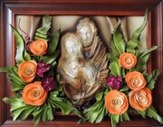 OBRAZ Z ŚWIĘTĄ RODZINĄ ZE SKÓRY - K6SR-1 ART DECO