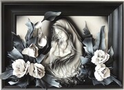 CZARNO-BIAŁA MATKA BOŻA W KWIATACH - K5S-4 ART DECO