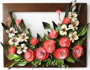 Wyjątkowy prezent z okazji dnia Mamy - Babci - Obraz z bukietem róż i storczyków ART DECO