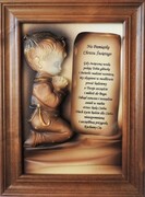 CHŁOPIEC MODLĄCY SIĘ DO ANIOŁA STRÓŻA. FAJNA PAMIĄTKA. A2-C3 ART DECO