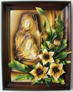 Oryginalny obraz z Święta Rodzina ze skóry - K6SR-4 ART DECO