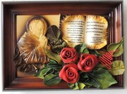 OBRAZ ZE SKÓRY - ŚWIĘTY PAPIEŻ JAN PAWEŁ II - RÓŻE - PS3K-2 ART DECO