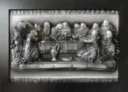 OBRAZ OSTATNIA WIECZERZA, PIĘKNY WZÓR, SKÓRA, RĘKODZIEŁO. S8-8 ART DECO