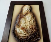 Obraz ŚWIĘTEJ RODZINY ze skóry - Polskie rękodzieło ze skóry - SR6-7 ART DECO