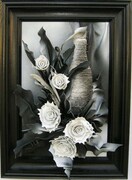 Niepowtarzalny obraz ze skóry z kwiatami - K5-41 ART DECO