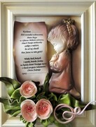 Obraz z dedykacją na KOMUNIĘ lub CHRZCINY - oryginalna pamiątka dla dziewczynki - A2-D2 ART DECO