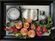 Obraz z dedykacją dla nauczyciela /ki - RÓZE I GOŹDZIKI skóra - SD6-3 ART DECO