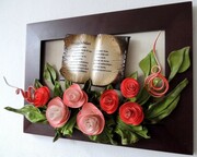 Elegancki obraz na JUBILEUSZ - kwiaty i dedykacja - K5D-6 ART DECO