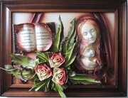 Obraz z Matką Bożą Maryją na prezent z okazji 75-tych urodzin mamy PODZIĘKOWANIE jubileusz... ART DECO