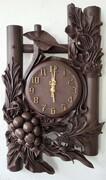 Zegar ścienny z winogronem - skóra-bambus - Prezent na jubileusz ART DECO