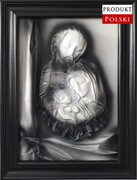 CZARNO-BIAŁY OBRAZ Z WIZERUNKIEM ŚWIĘTEJ RODZINY - SKÓRA - SR3-3 ART DECO