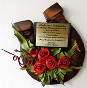 Podkowa z dedykacją i różami dla Babci i Dziadka i inne okazje ART DECO