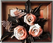 Obrazek z różyczkami - Niepowtarzalne Rękodzieło na prezent dla Kobiety ART DECO