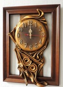 Zegar ścienny w ramie z litego drewna- Inny niż wszystkie - RZ3-3 ART DECO