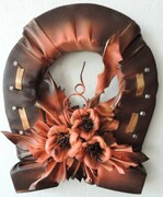 Podkowa na szczęście ze skóry PREZENT na URODZINY jubileusz EMERYTURĘ ART DECO