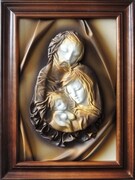 Obraz Święta Rodzina na prezent ślubny w drewnianej ramie - SR3-1 ART DECO