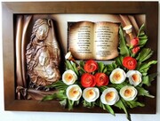 Piękny obraz z dedykacją - PAMIĄTKA ŚLUBU - Święta Rodzina - K8D-8 ART DECO