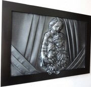 Duży srebrny obraz Święta Rodzina prezent ślubny JUBILEUSZ podziękowanie SR8-6 ART DECO