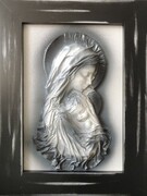 Obraz z Maryją w czarnej posrebrzanej ramie na prezent Jubileuszowy - S2-13 ART DECO