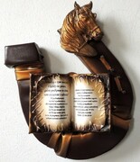 PODKOWA ZE SKÓRY Z KONIKIEM I DEDYKACJĄ - PMKD-1 ART DECO